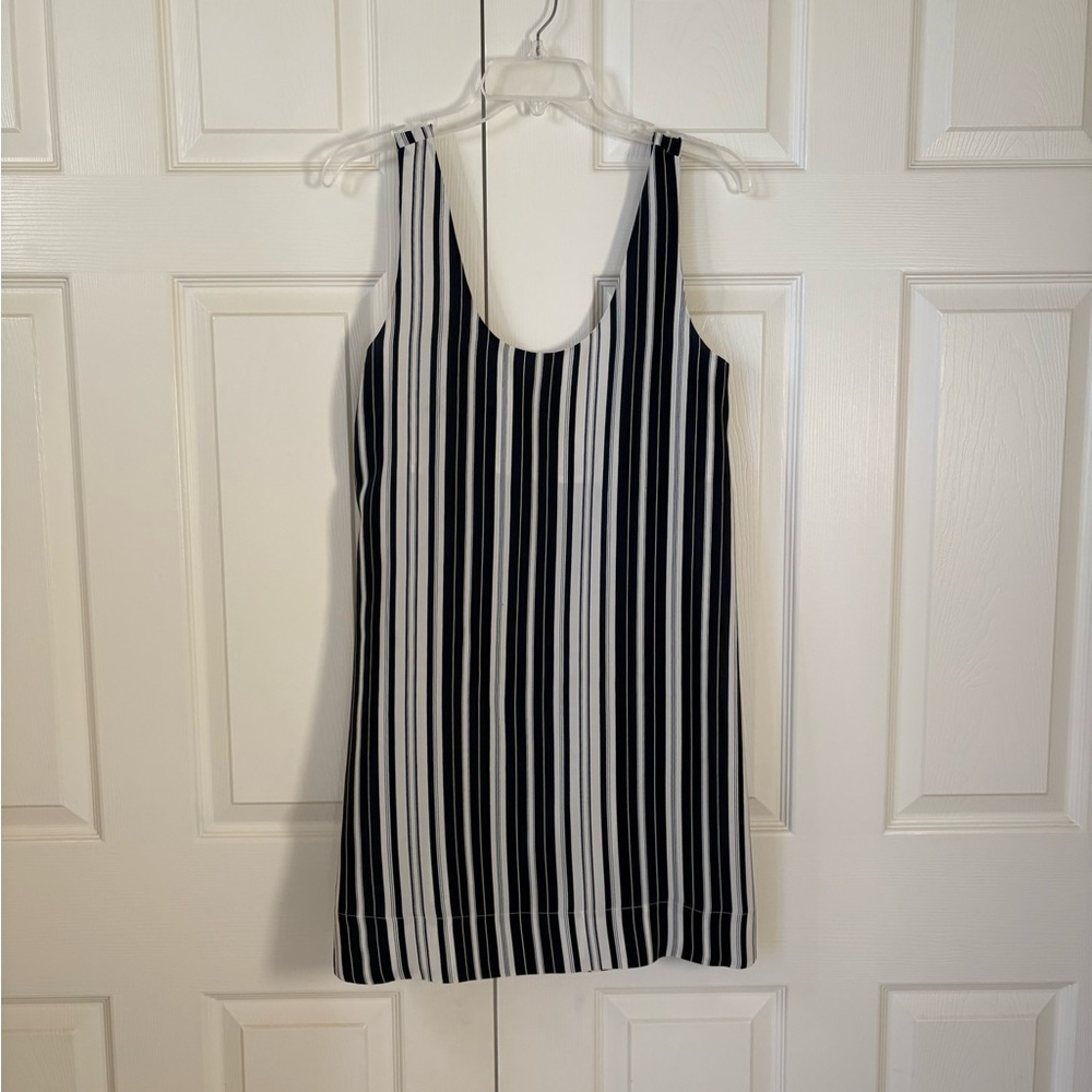 Joie Small Navy and White Striped Silk Slip Dress